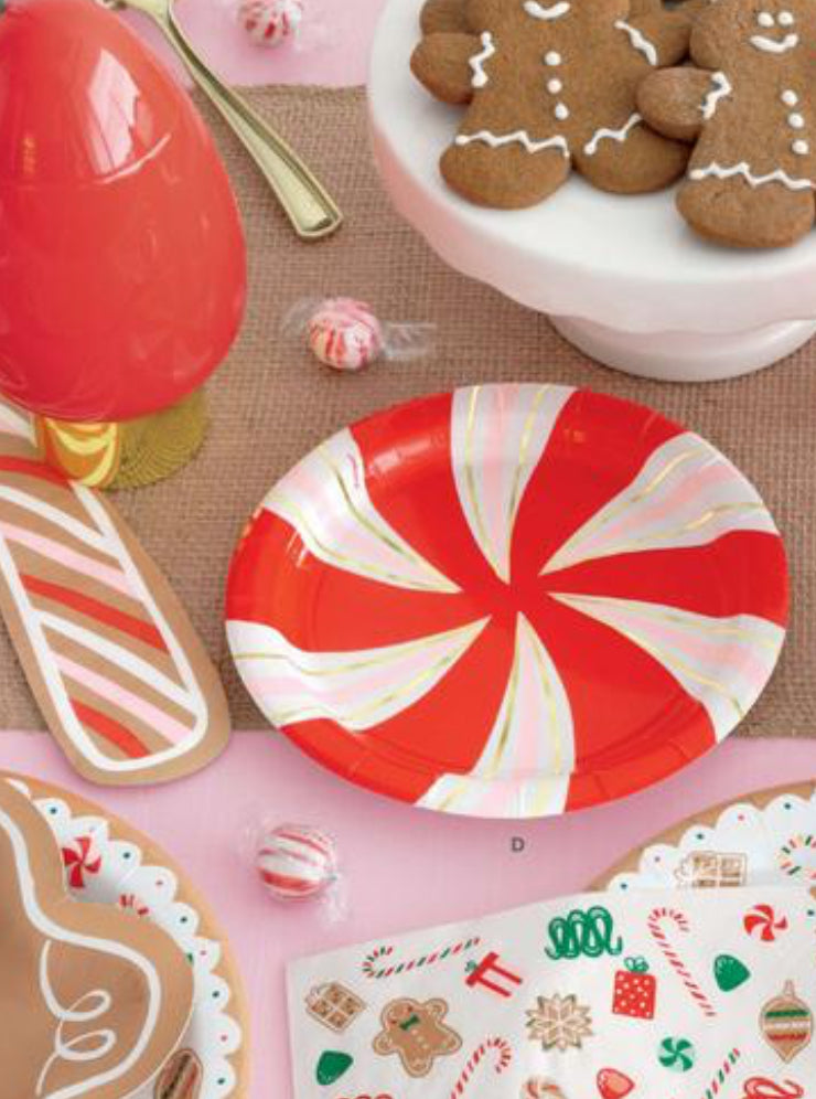 Unique - Christmas Candy Cane dessert plate