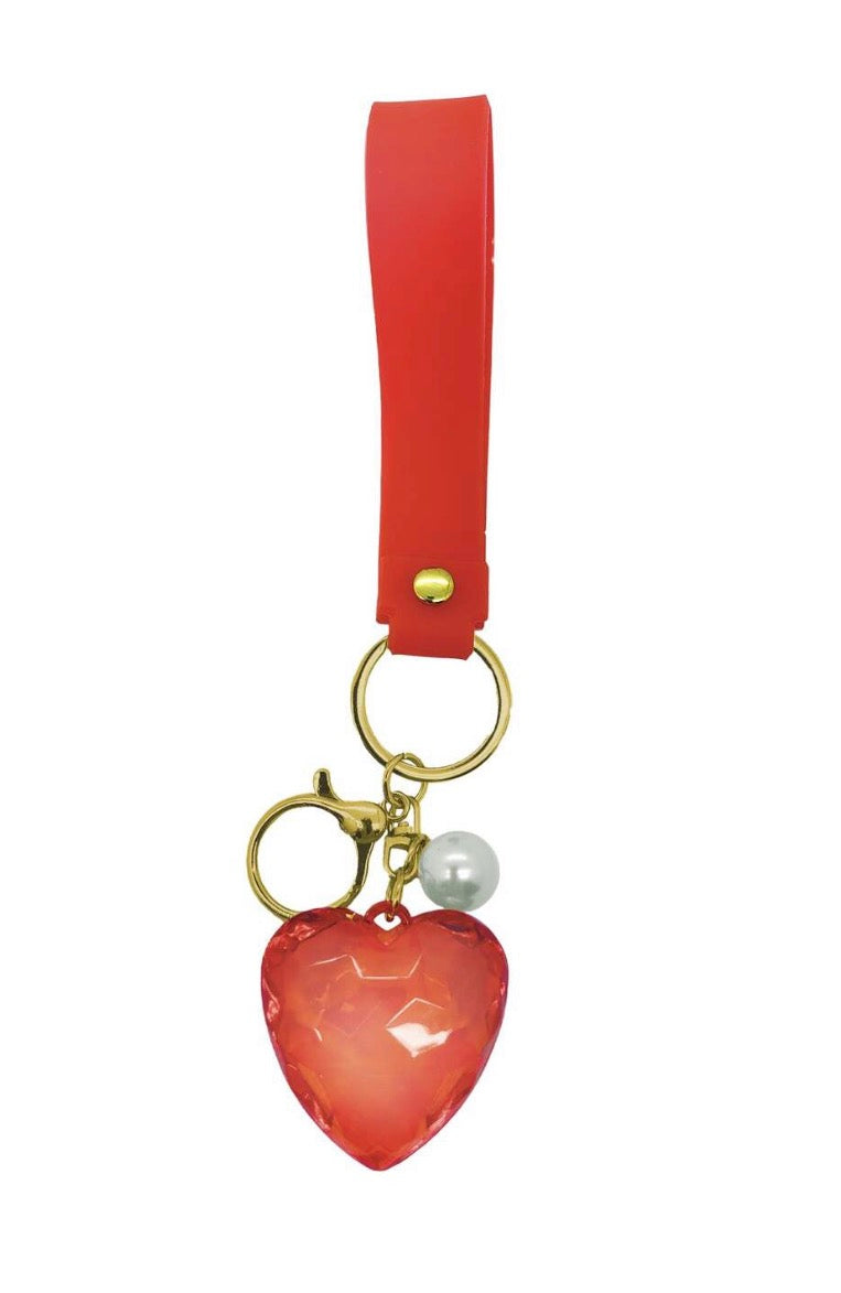 Valentine's Day Diamond Heart Keychain