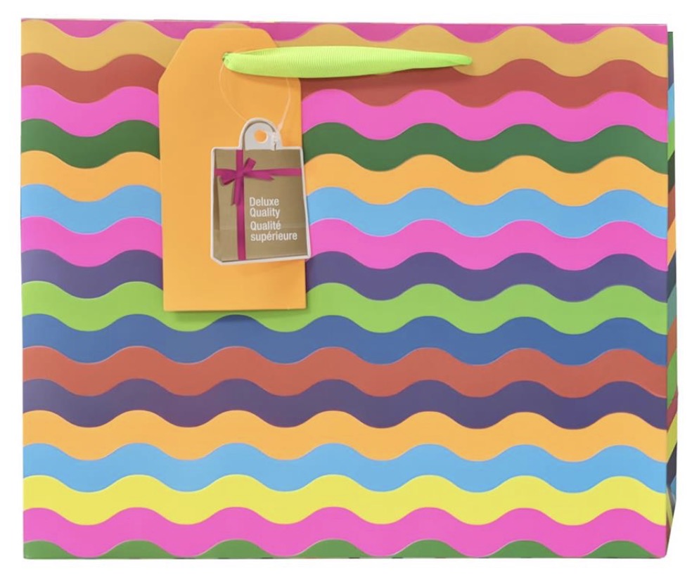 Small wavy rainbow gift bag
