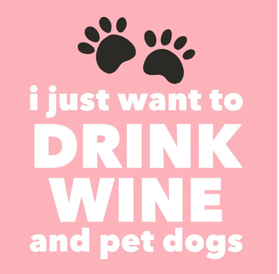 Pet dogs drink wine cocktail napkin