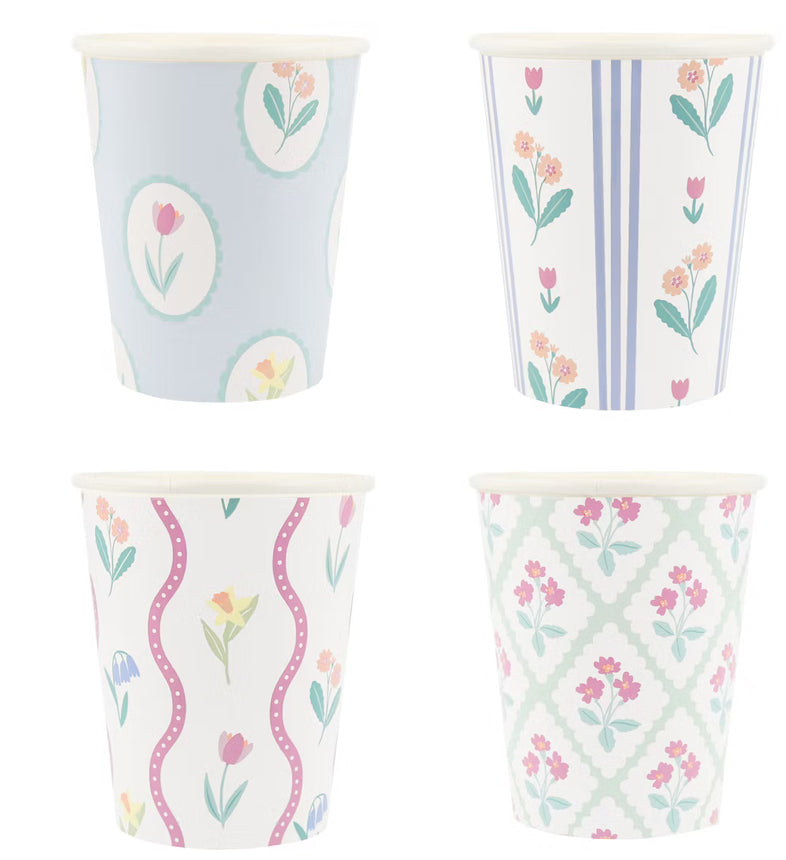 Meri Meri Bloomsbury Floral Pattern Cups (Pack of 8)