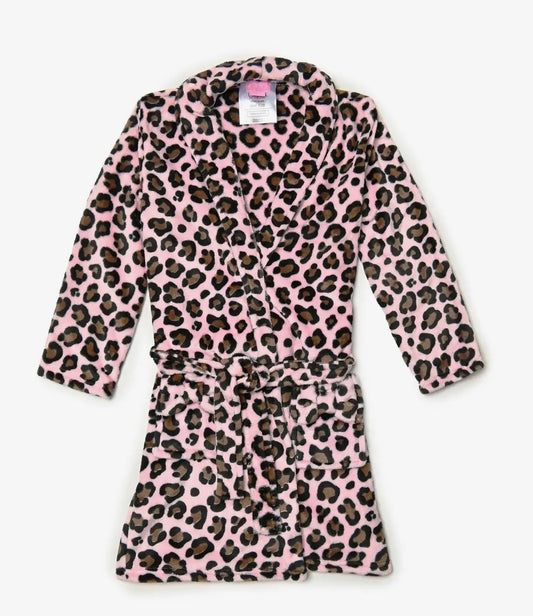 Pink Leopard Print Bathrobe