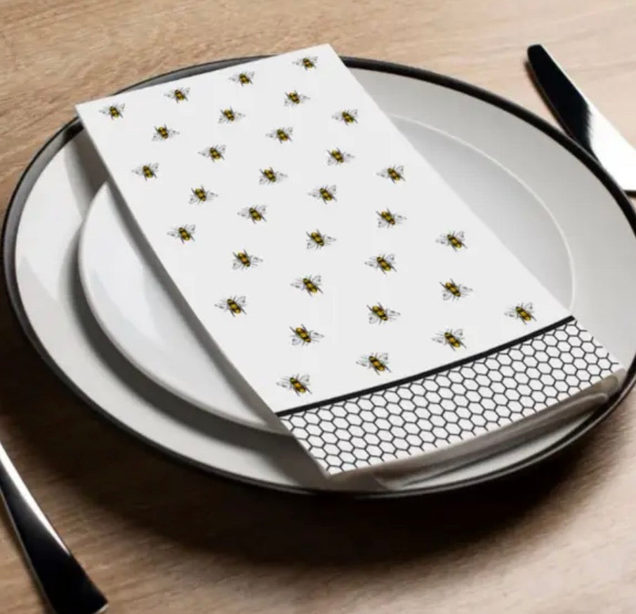 Bee printed guest towel