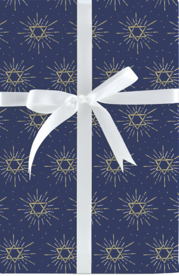 Gold Stars Of David Wrapping Paper
