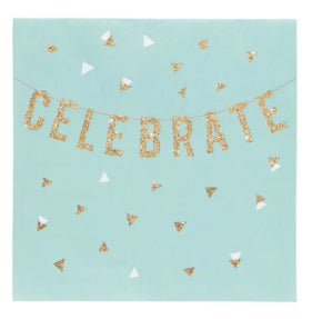 Celebrate Aqua Cocktail Napkin