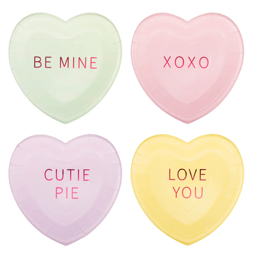 Conversation Hearts Assorted Plates