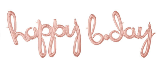 Rose gold happy bday air filled