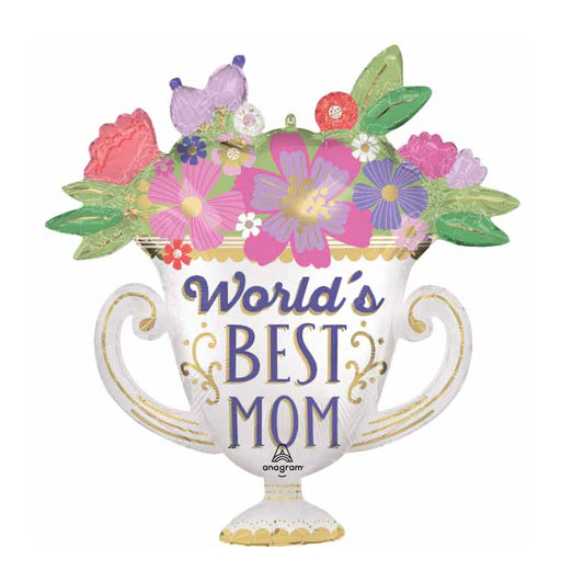 World’s Best Mom Flower Foil Balloon