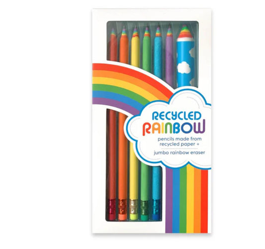 SNIFTY RECYCLED RAINBOW PENCILS & ERASER SET