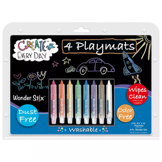 The Pencil Grip™ Black Board Playmat Kit with 8 Wonder Stix