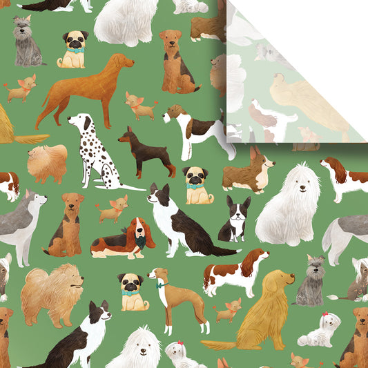 Green Dog Wrapping Paper