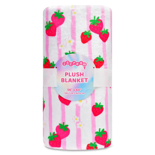 STRAWBERRY STRIPE PLUSH BLANKET