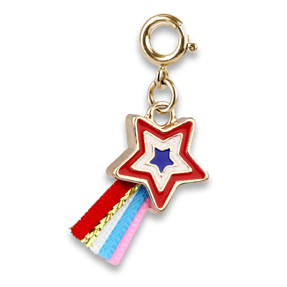 Gold Patriotic Shooting Star Charm