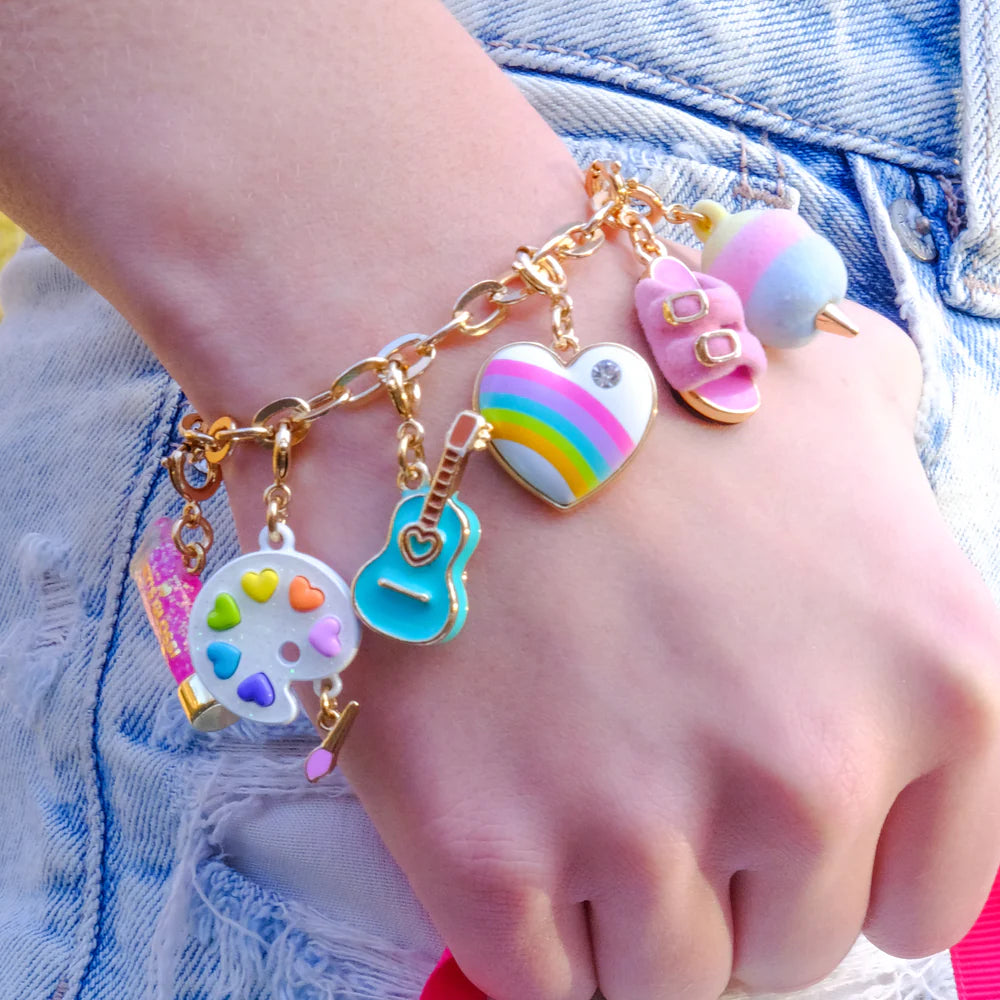 Gold Furry Pink Sandal Charm