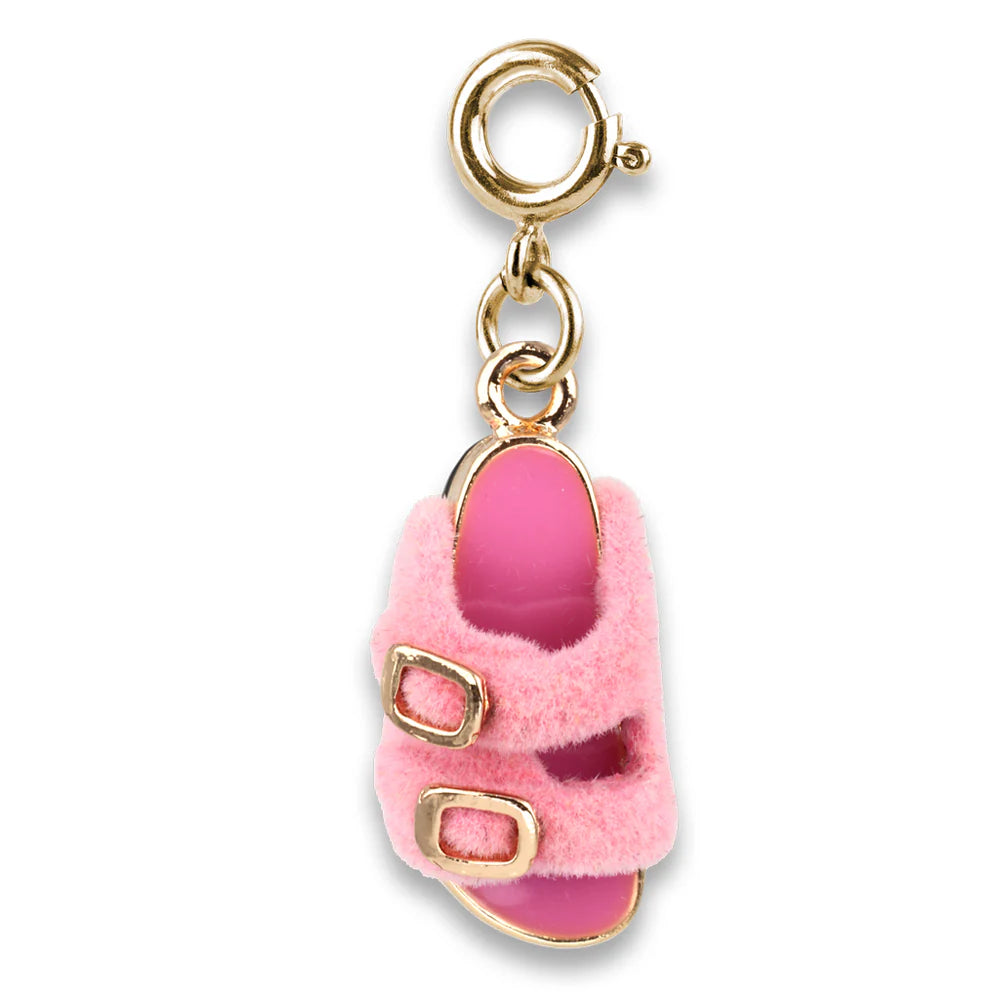 Gold Furry Pink Sandal Charm