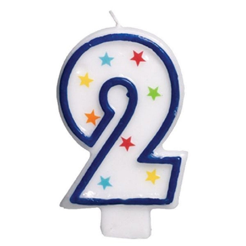 Number 2 star candle