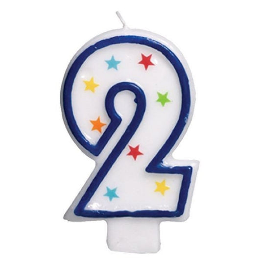 Number 2 star candle