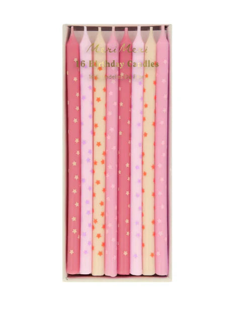 Pink Stars Candles
