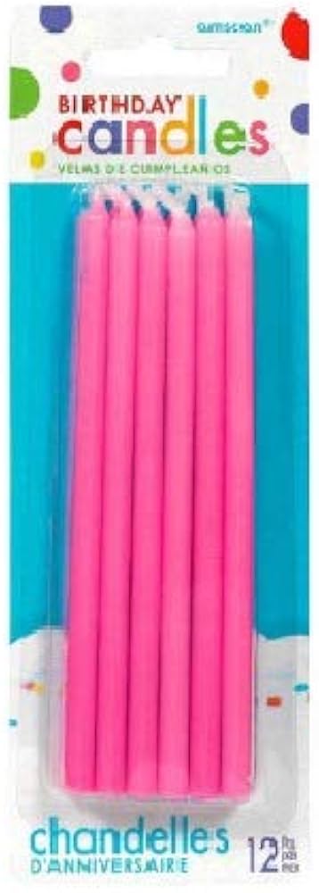 Amscan Taper Candles, 5", Pink