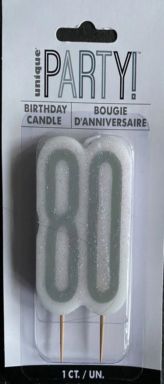 Numeric Party Candle 80 SILVER