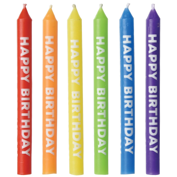 Rainbow happy birthday candles
