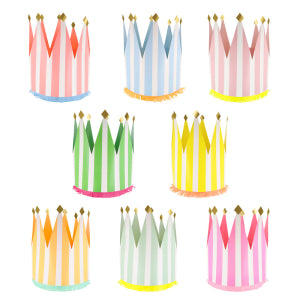 STRIPED PARTY CROWNS|MERI MERI