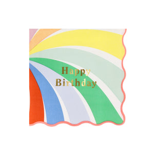 Rainbow Swirl Happy Birthday SMALL Napkins|Meri Meri