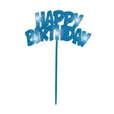 Unique Party Flashing Birthday Cake Decoration - BLUE