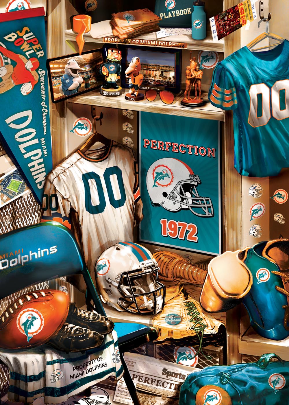 Miami Dolphins Locker Room 500Pc Puzzle