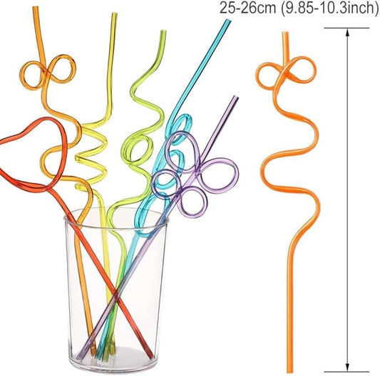 Crazy Reusable Silly Colorful Drinking Straws