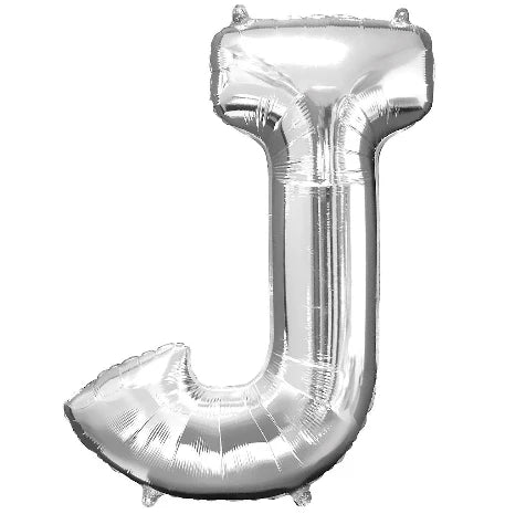 Air filled decoration letter J - silver