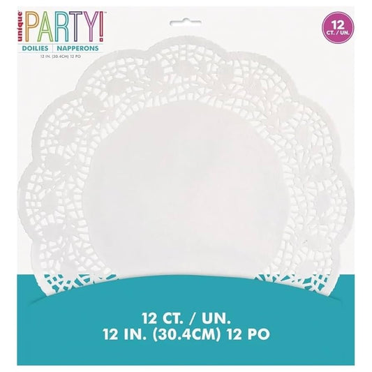 12" White Paper Doilies