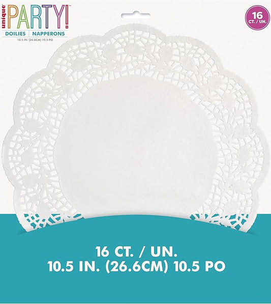 10.5" White Paper Doilies