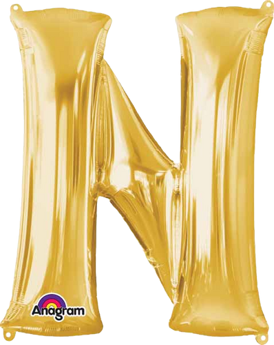 Air filled decoration letter N - gold