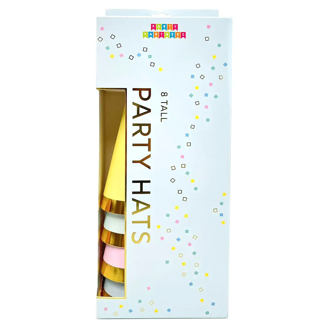 TALL PASTEL COLOR PARTY HATS