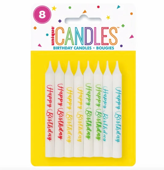 PRNTED HAPPY BIRTHDAY CANDLE