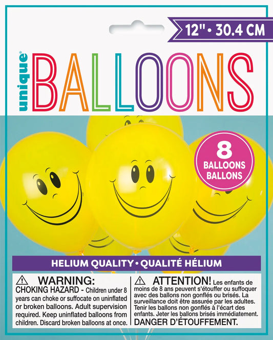 Smiley face balloon 8 pcs