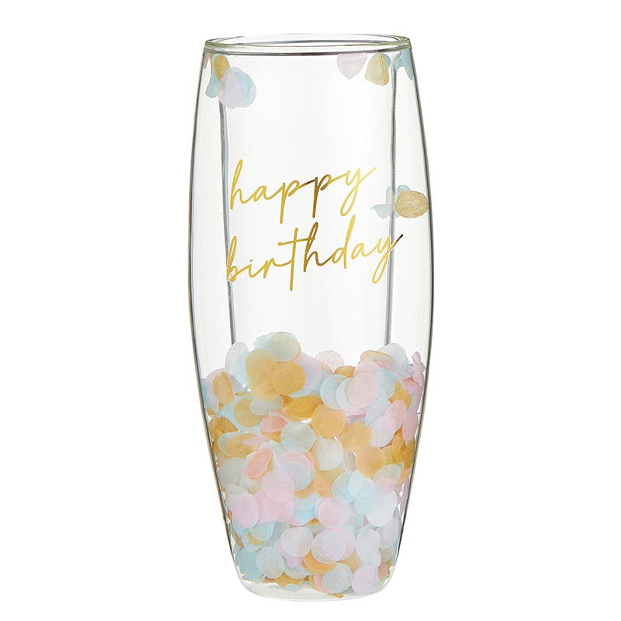 Happy Birthday Confetti Glass