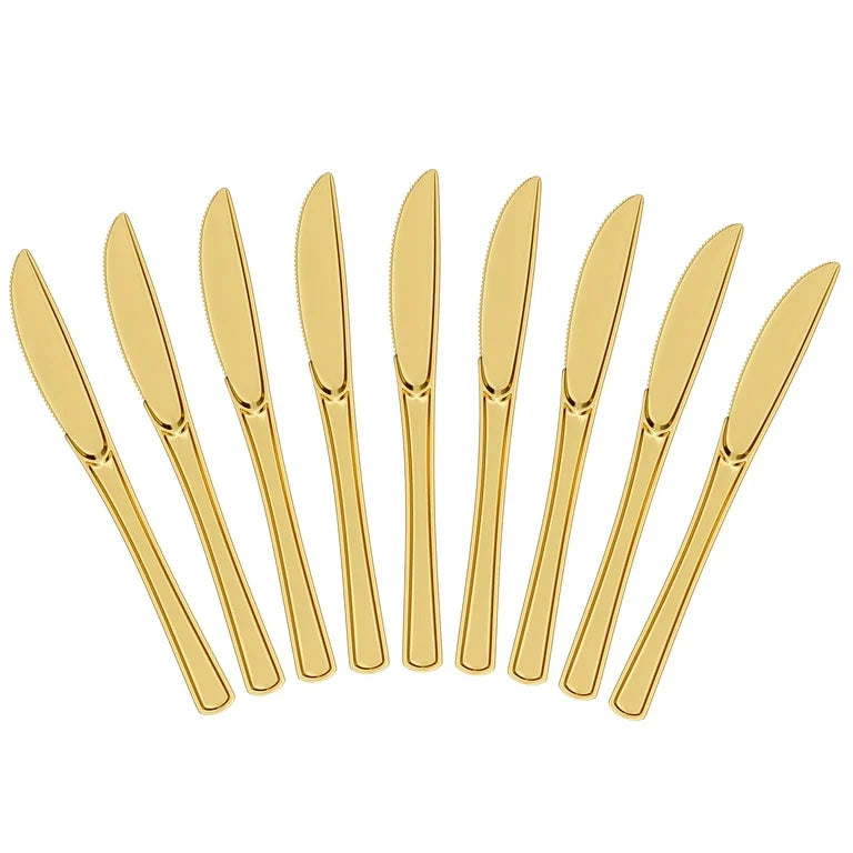 Exquisite Premium Gold Plastic Knives - 20 Ct.