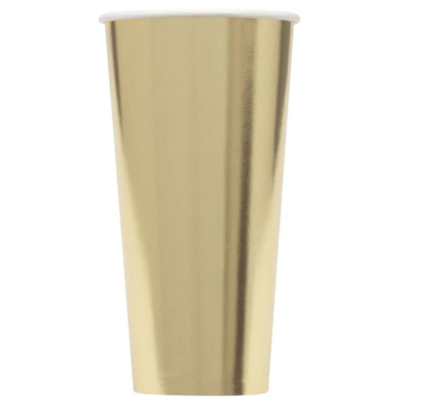 GOLD FOIL SOLID 20OZ PAPER CUPS 6CT