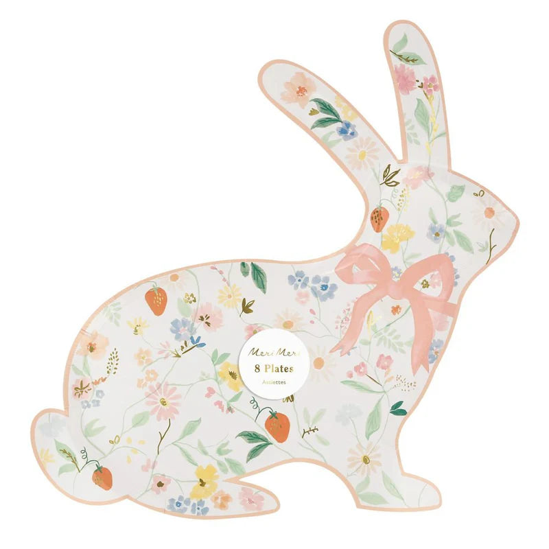Easter bow bunny plates