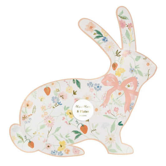 Easter bow bunny plates