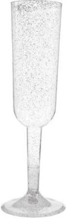 Silver Plastic Champagne Flutes, 4 Count
