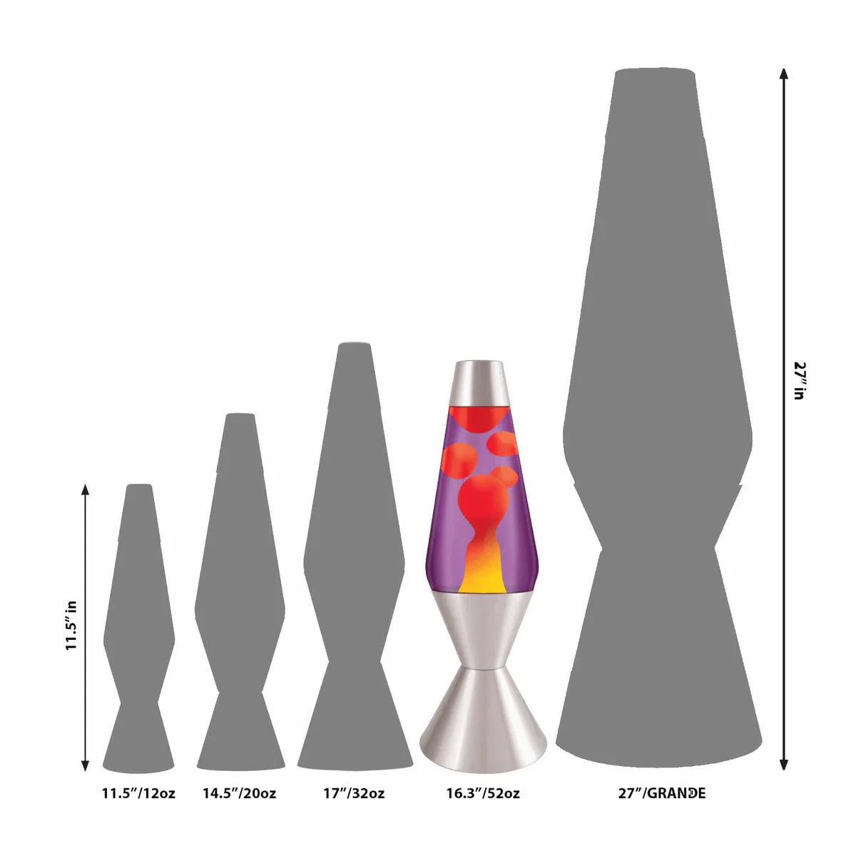 Lava Lamp Argent 16.3