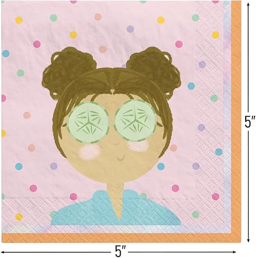 Spa Party Beverage Paper Napkins 16 Count