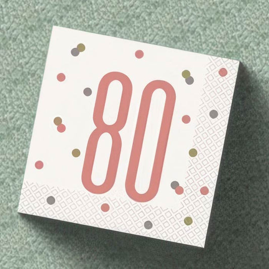 80th birthday glitz napkin