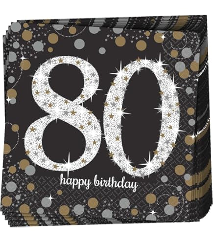 Sparkling Celebration 80th Luncheon Napkins