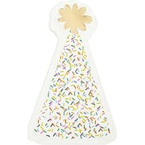 Lunch Napkin Sprinkle Birthday - Die-Cut Party Hat, Gold Foil Accents