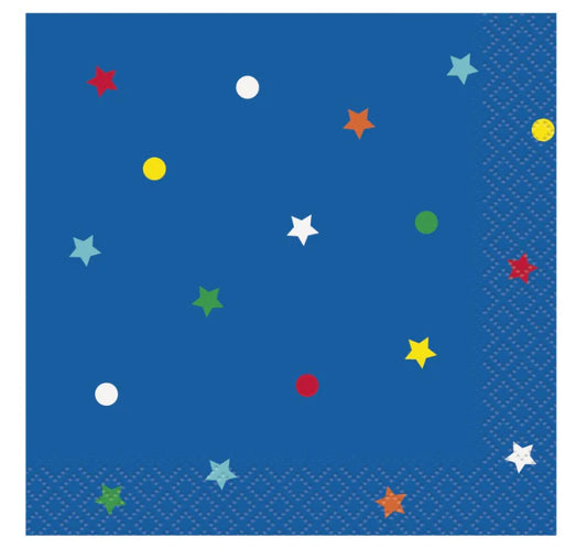 DOTS AND STARS BEVERAGE NAPKINS