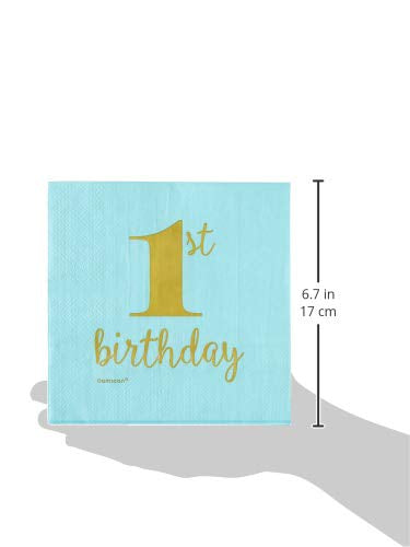 1st Birthday Premium Blue Hot Stamped Luncheon Napkins
